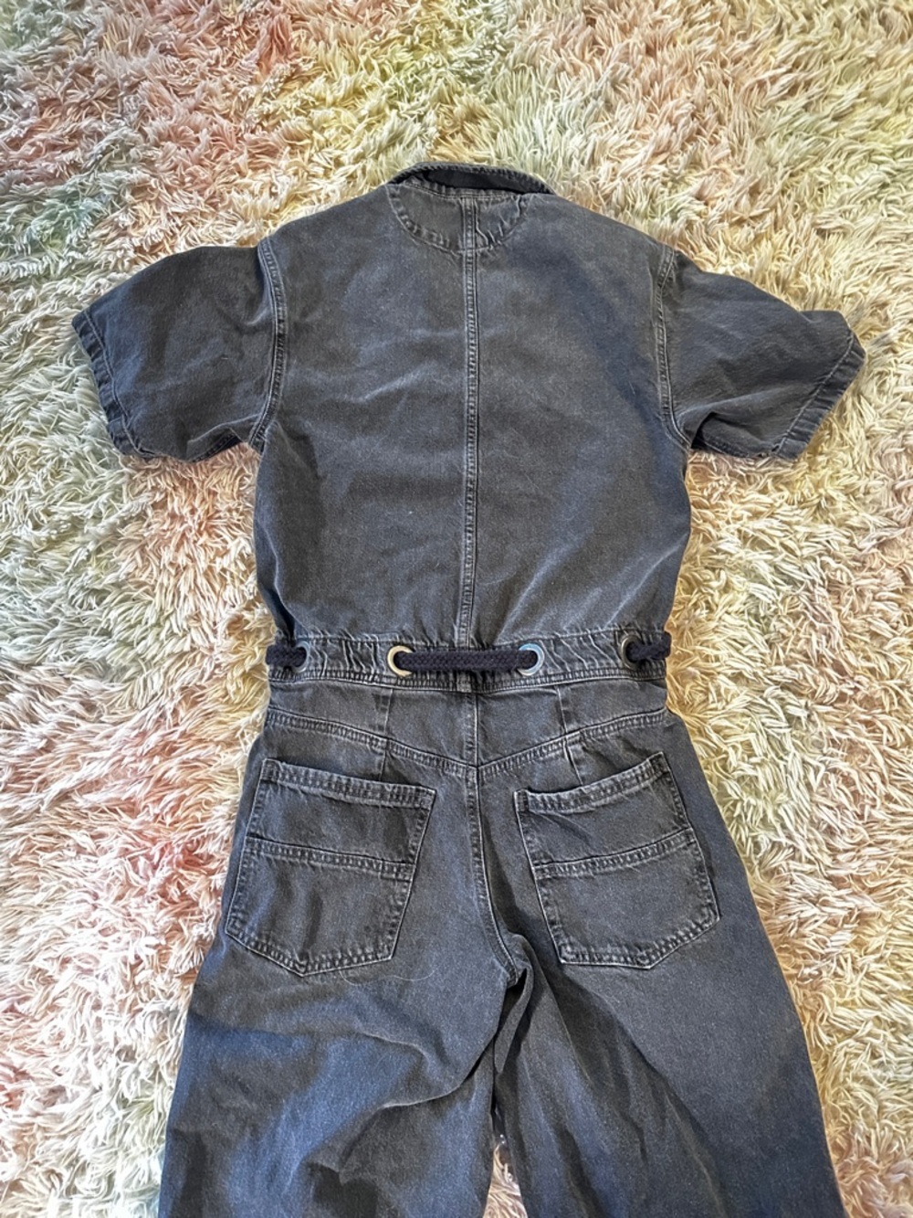 NWT Free People We The Free Edison Wide-Leg Black Denim Coverall Size XS - Picture 8 of 13